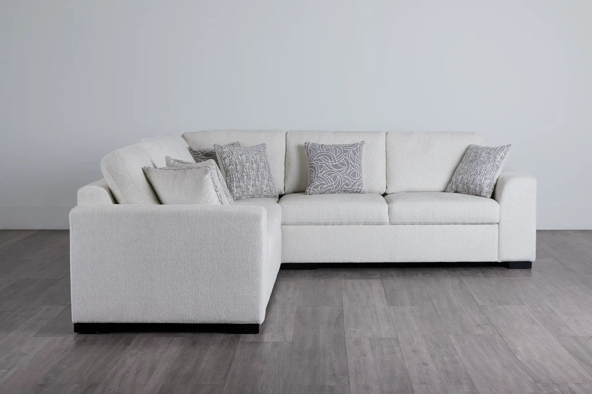 Blakely White Fabric Small Two-arm Sectional Blakely White Fabric Small Two-arm Sectional