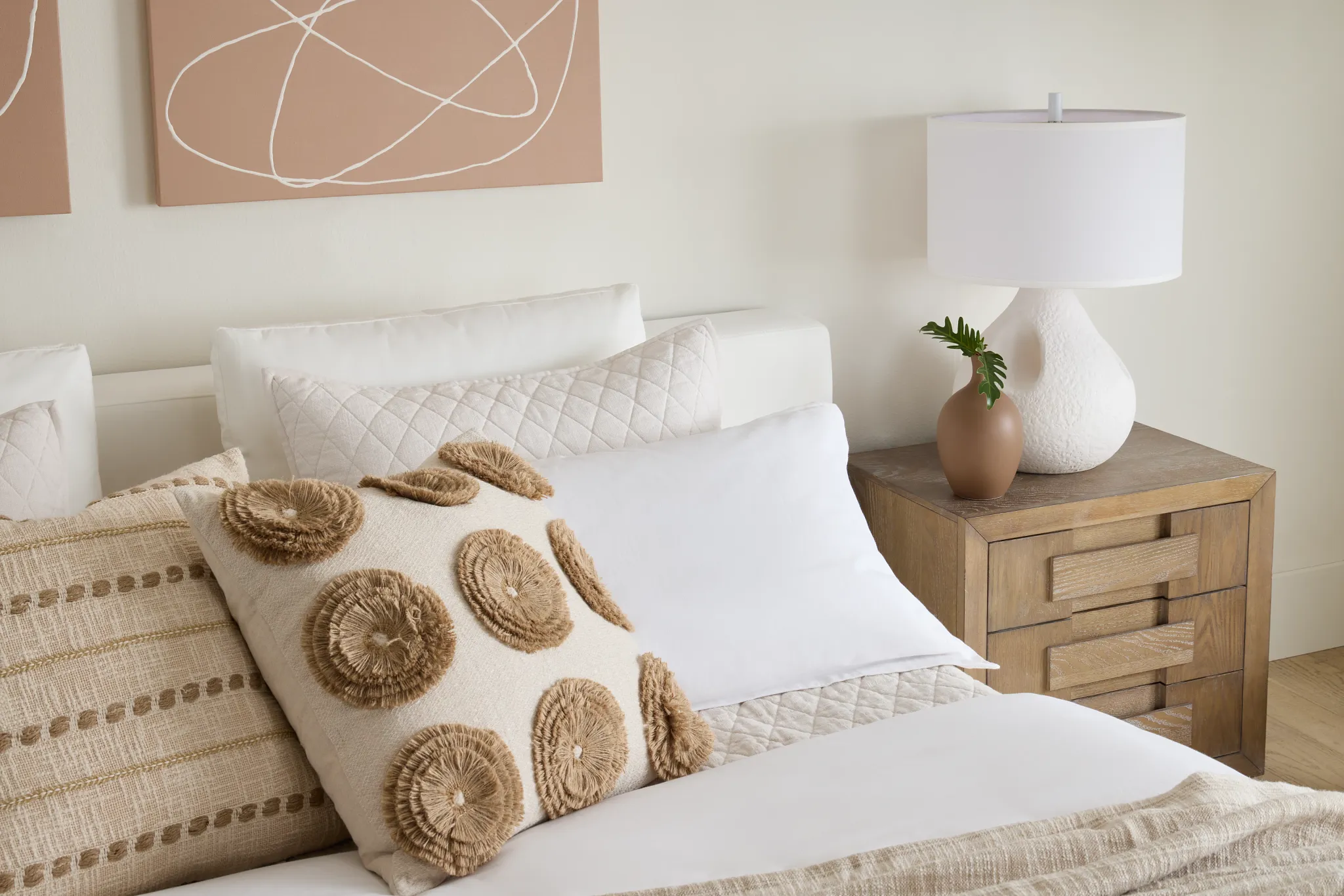 Halsto Ivory Square Accent Pillow