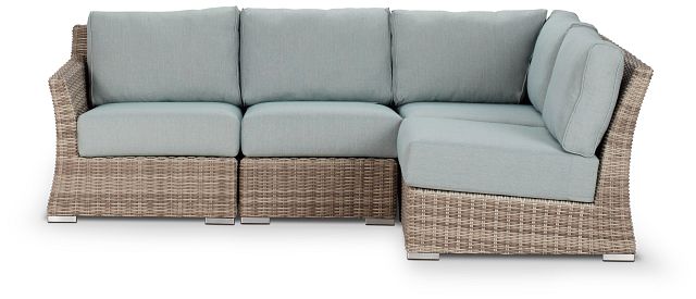 Raleigh Teal Left 4-piece Modular Sectional