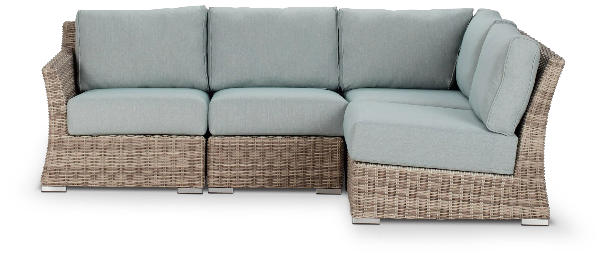Raleigh Teal Left 4-piece Modular Sectional