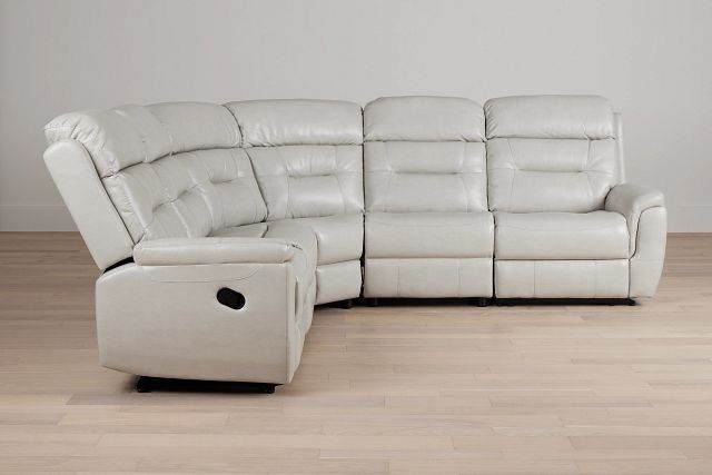 Toby2 Light Gray Micro Small Two-arm Manually Reclining Sectional