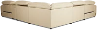 Tidal Beige Lthr/vinyl Medium Dual Power 2-arm Reclining Sectional