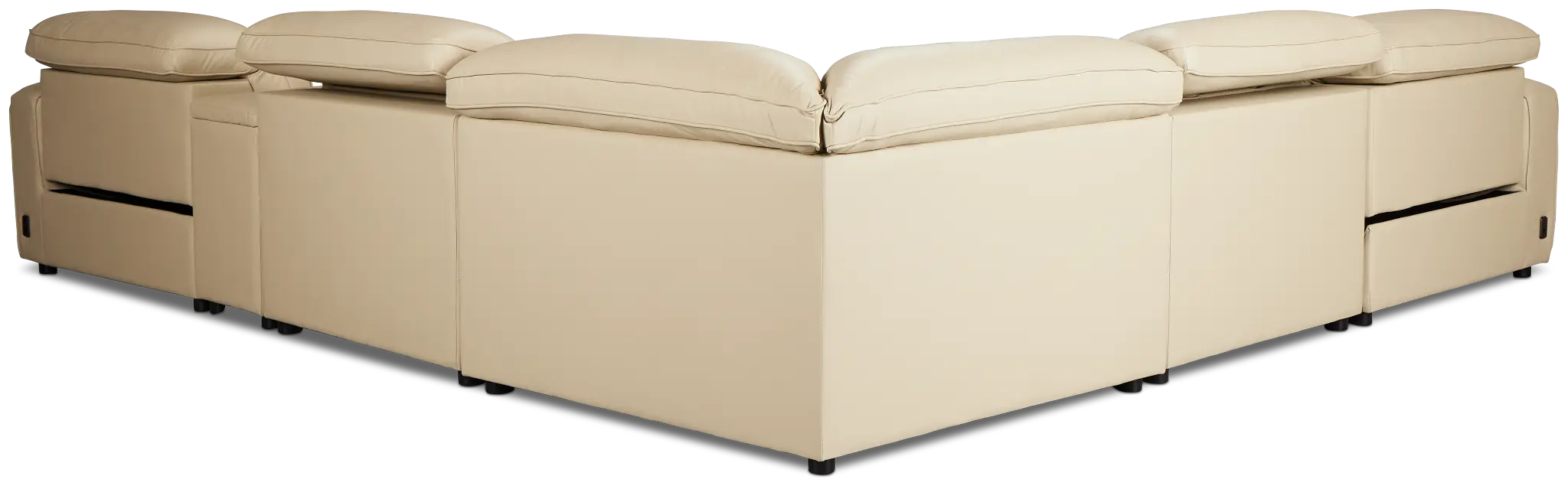 Tidal Beige Lthr/vinyl Medium Dual Power 2-arm Reclining Sectional Tidal Beige Lthr/vinyl Medium Dual Power 2-arm Reclining Sectional
