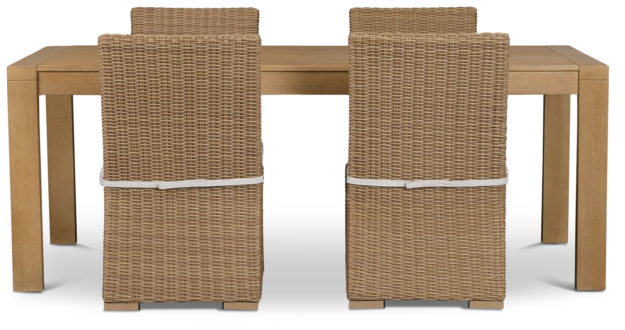 Montecito Mid Tone Rectangular Table & 4 Light Beige Cushioned Chairs Montecito Mid Tone Rectangular Table & 4 Light Beige Cushioned Chairs