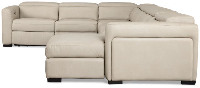 Melody Light Gray Storage Medium Right Dual Power Chaise Sleeper Sectional