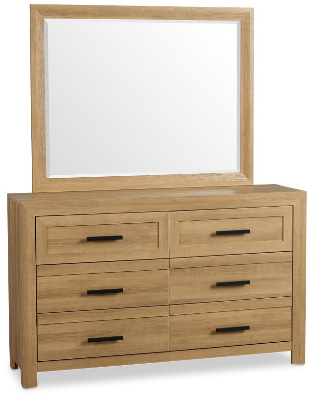 Delray Light Tone Dresser & Mirror