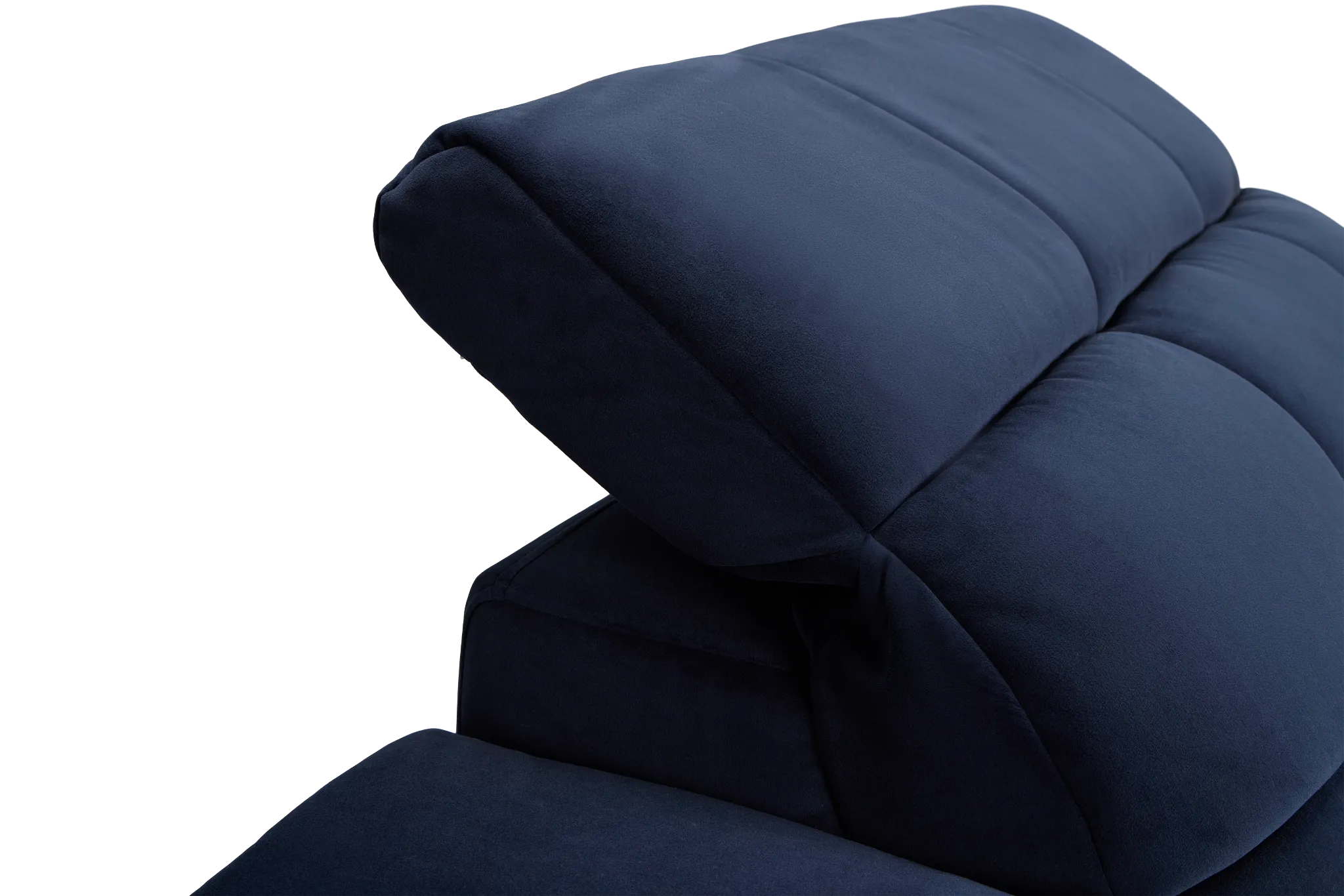 Gemma Navy Velvet Large Triple Power Reclining Two-arm Sectional