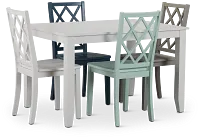 Edgartown White Rectangular Table And Mixed Chairs