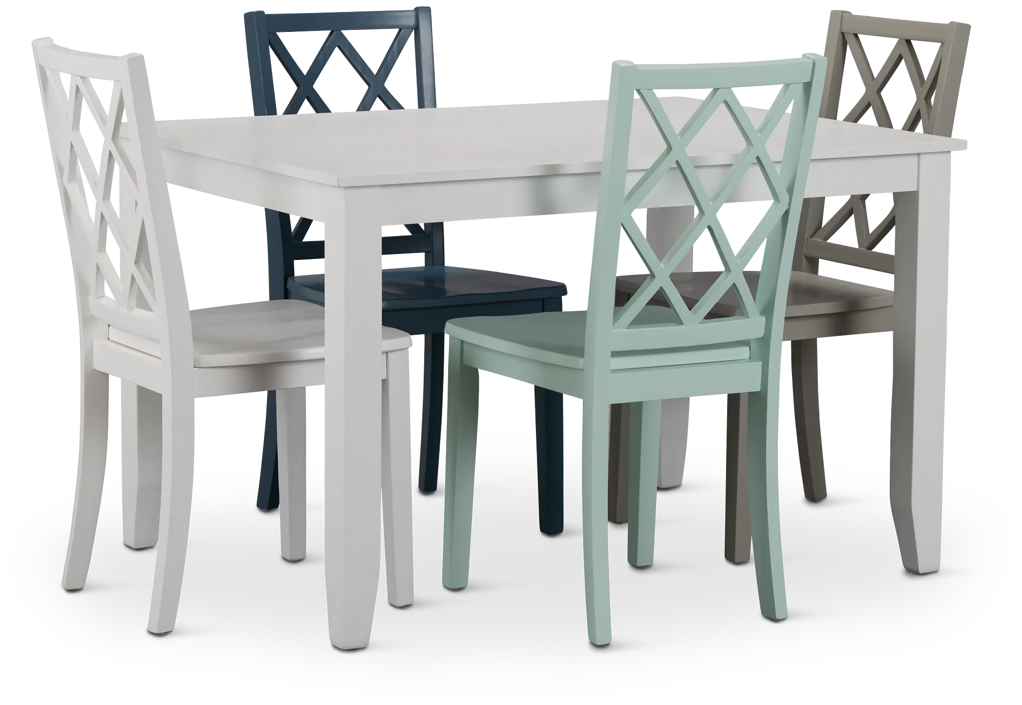 Edgartown White Rectangular Table And Mixed Chairs