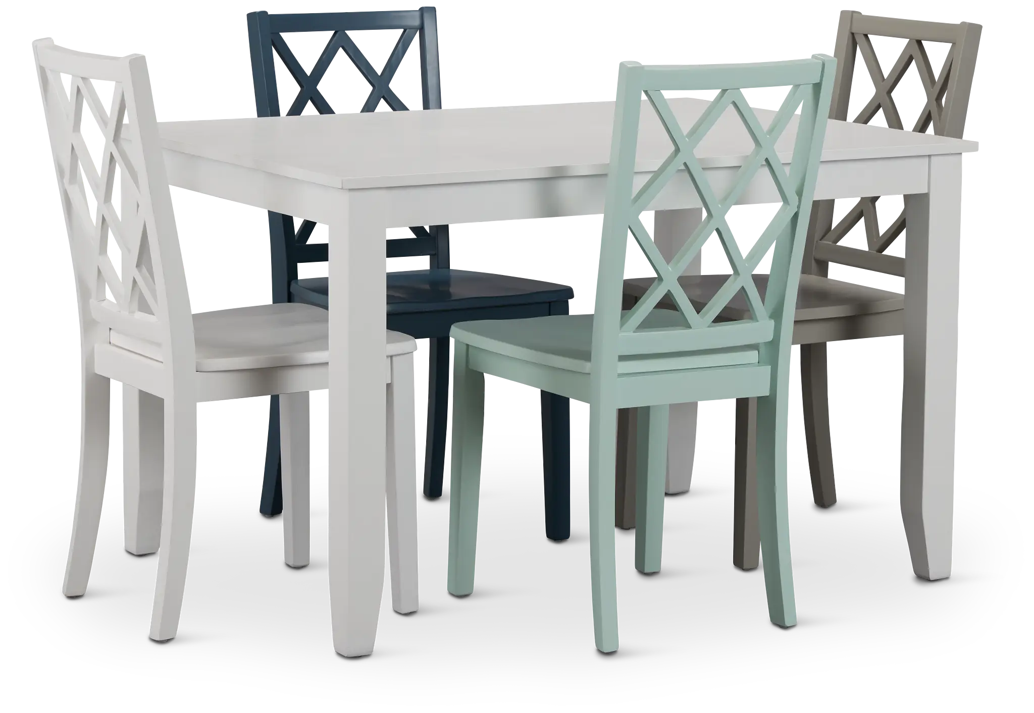 Edgartown White Rectangular Table And Mixed Chairs Edgartown White Rectangular Table And Mixed Chairs