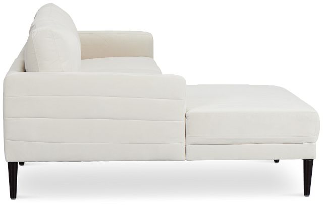 Nala Light Beige Velvet Left Chaise Sectional