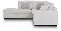 Blakely White Fabric Small Left Bumper Sectional