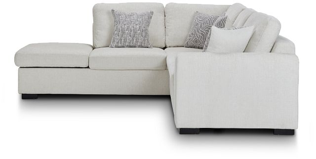 Blakely White Fabric Small Left Bumper Sectional