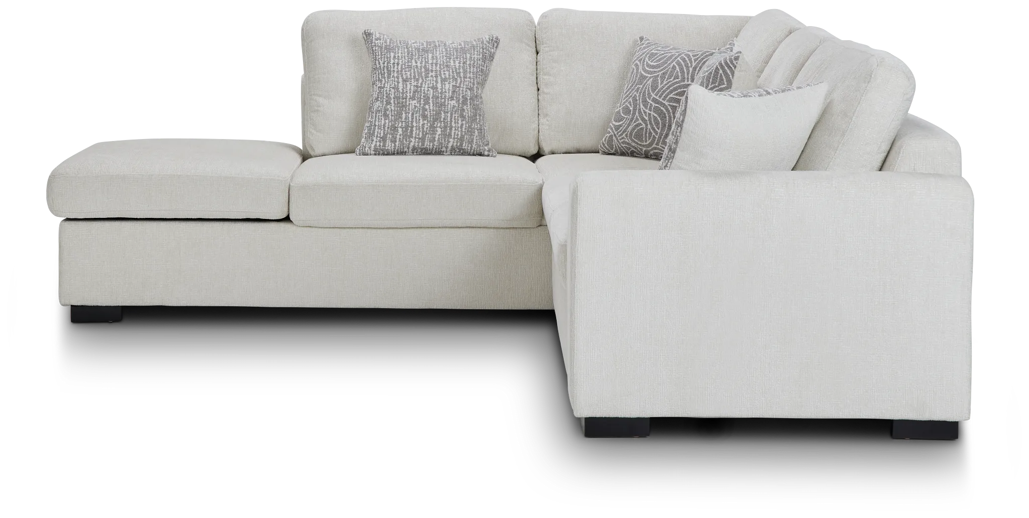 Blakely White Fabric Small Left Bumper Sectional