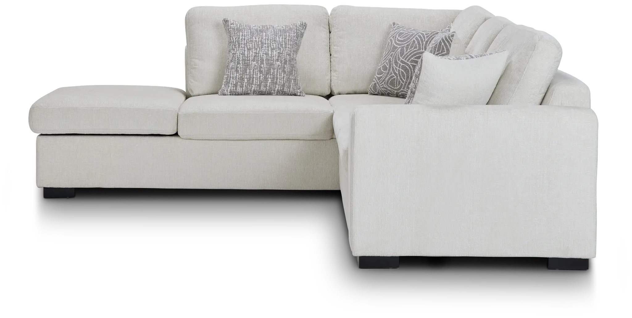 Blakely White Fabric Small Left Bumper Sectional Blakely White Fabric Small Left Bumper Sectional