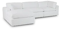 Grant White Fabric 4-piece Bumper Sectional