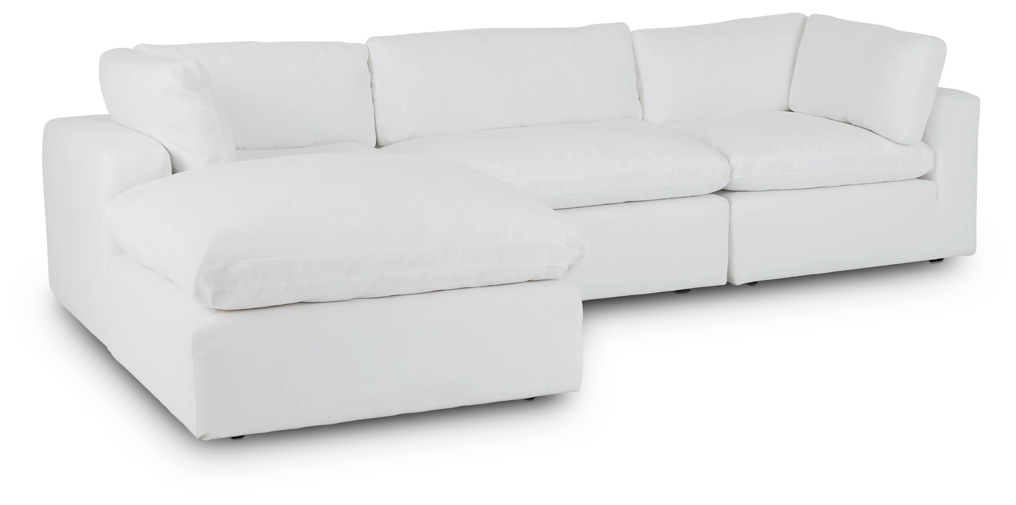 Grant White Fabric 4-piece Bumper Sectional Grant White Fabric 4-piece Bumper Sectional