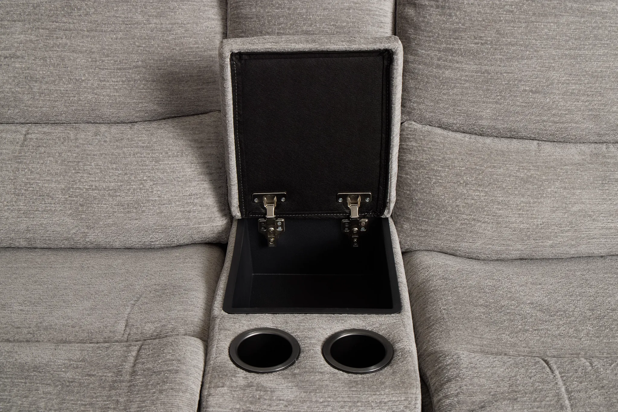 Bennett Gray Fabric Large Triple Power Reclining Two-arm Sectional