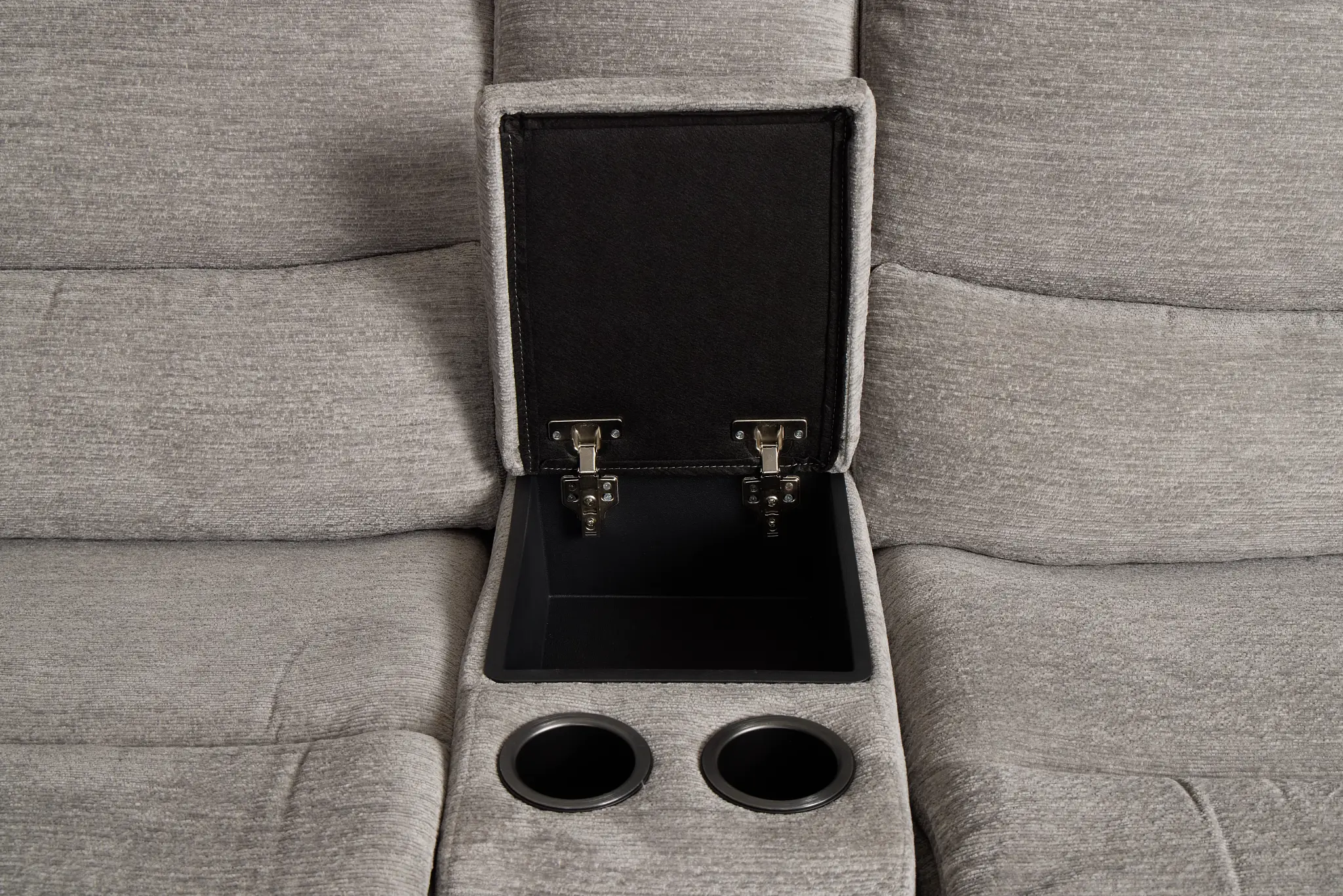 Bennett Gray Fabric Large Triple Power Reclining Two-arm Sectional Bennett Gray Fabric Large Triple Power Reclining Two-arm Sectional