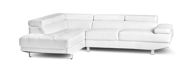 Zane White Micro Left Chaise Sectional