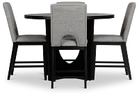 Oxford Black High Table & 4 Upholstered Barstools