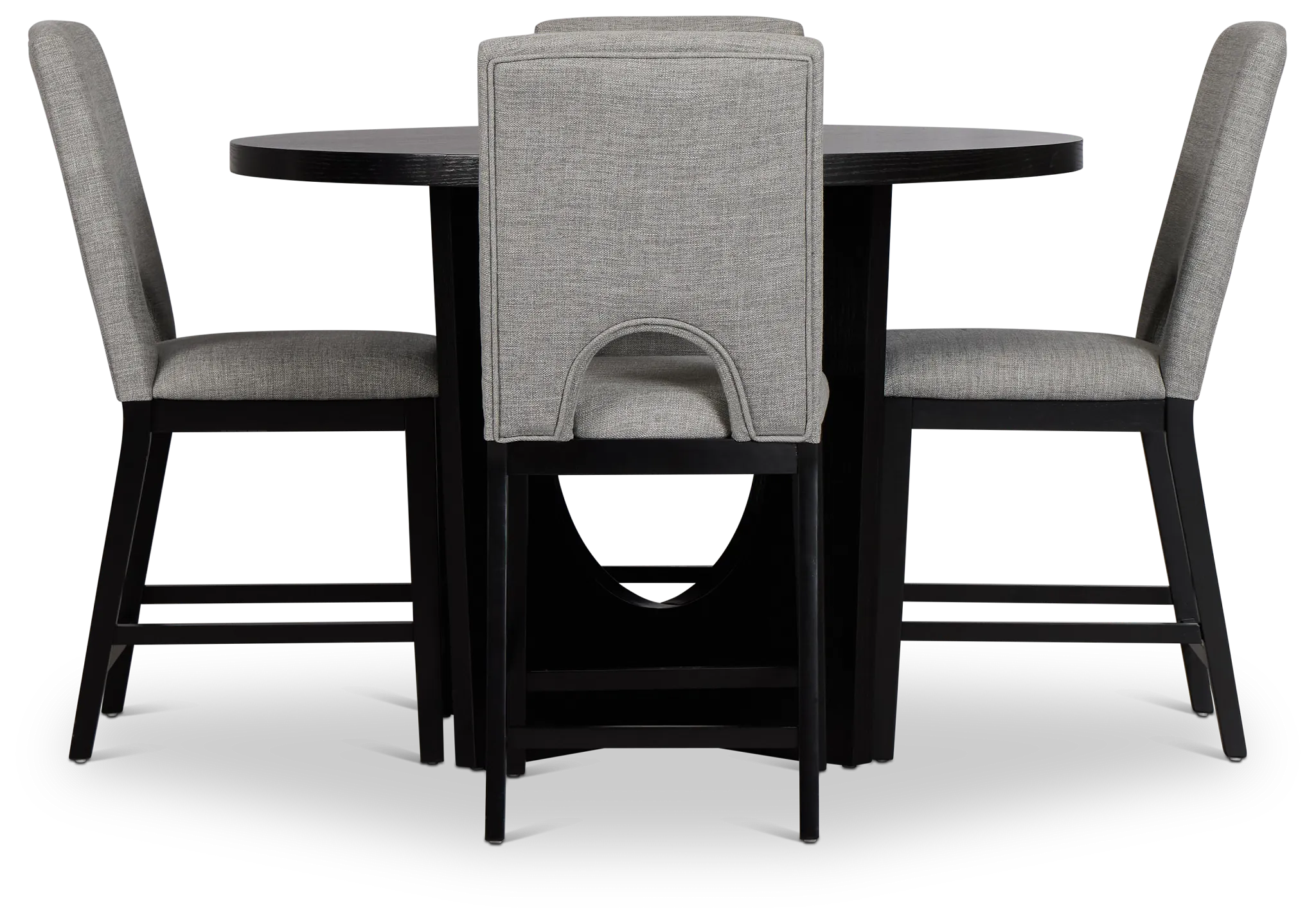 Oxford Black High Table & 4 Upholstered Barstools