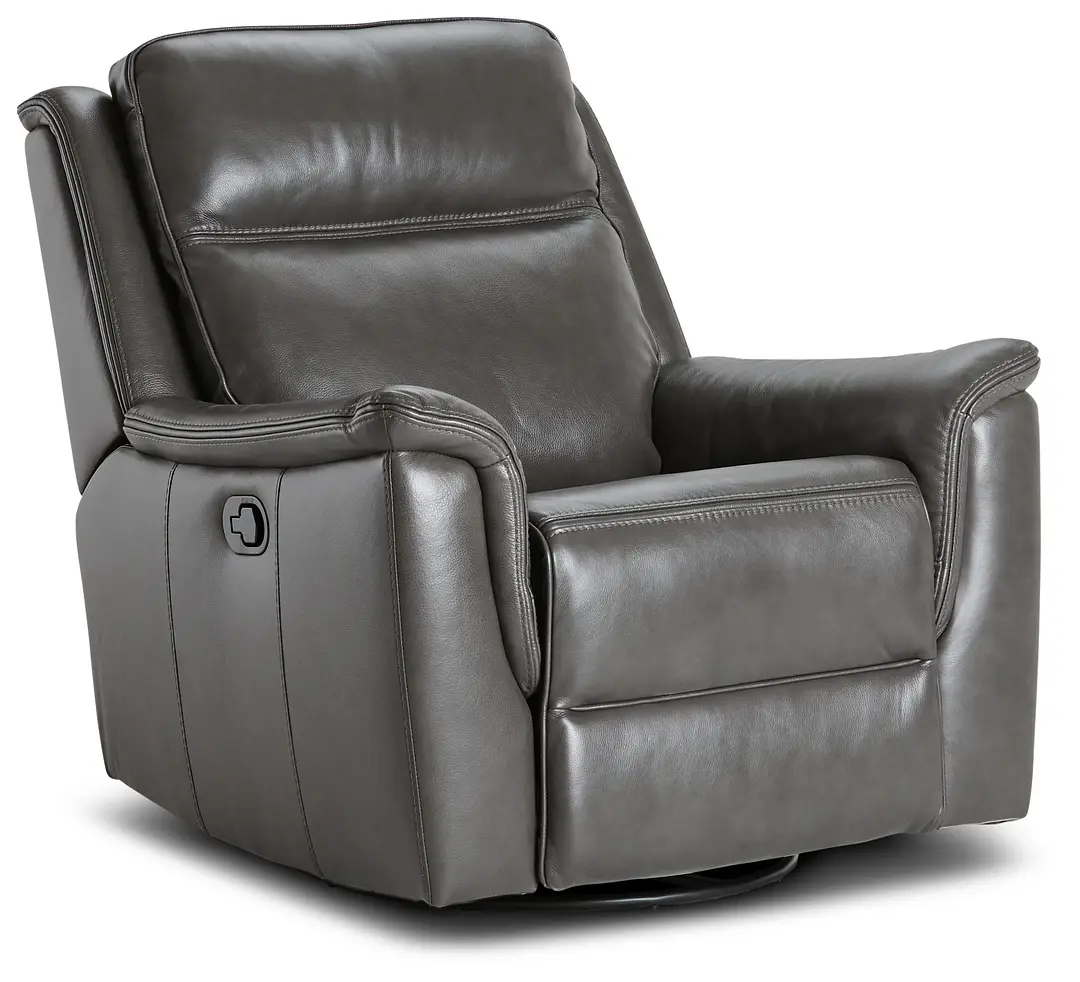 Aiden Dark Gray Leather Swivel Glider Recliner Aiden Dark Gray Leather Swivel Glider Recliner