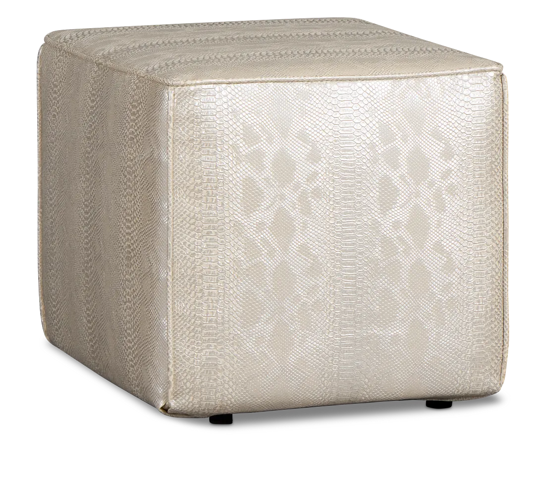Amazon Ivory Vinyl Accent Pouf