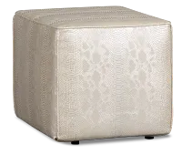 Amazon Ivory Vinyl Accent Pouf