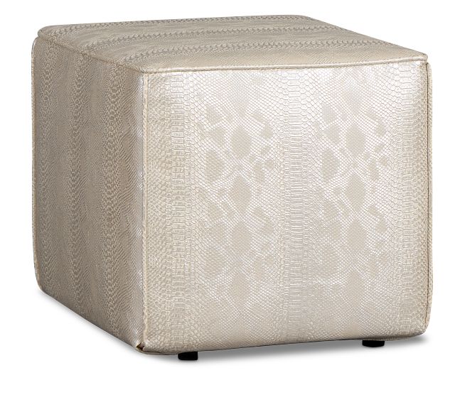 Amazon Ivory Vinyl Accent Pouf