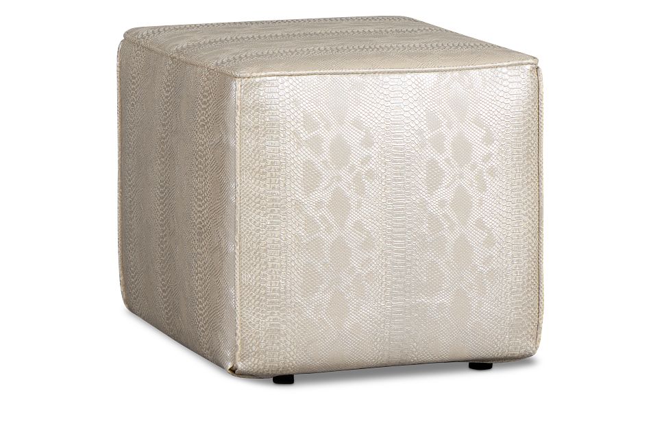 Amazon Ivory Vinyl Accent Pouf,