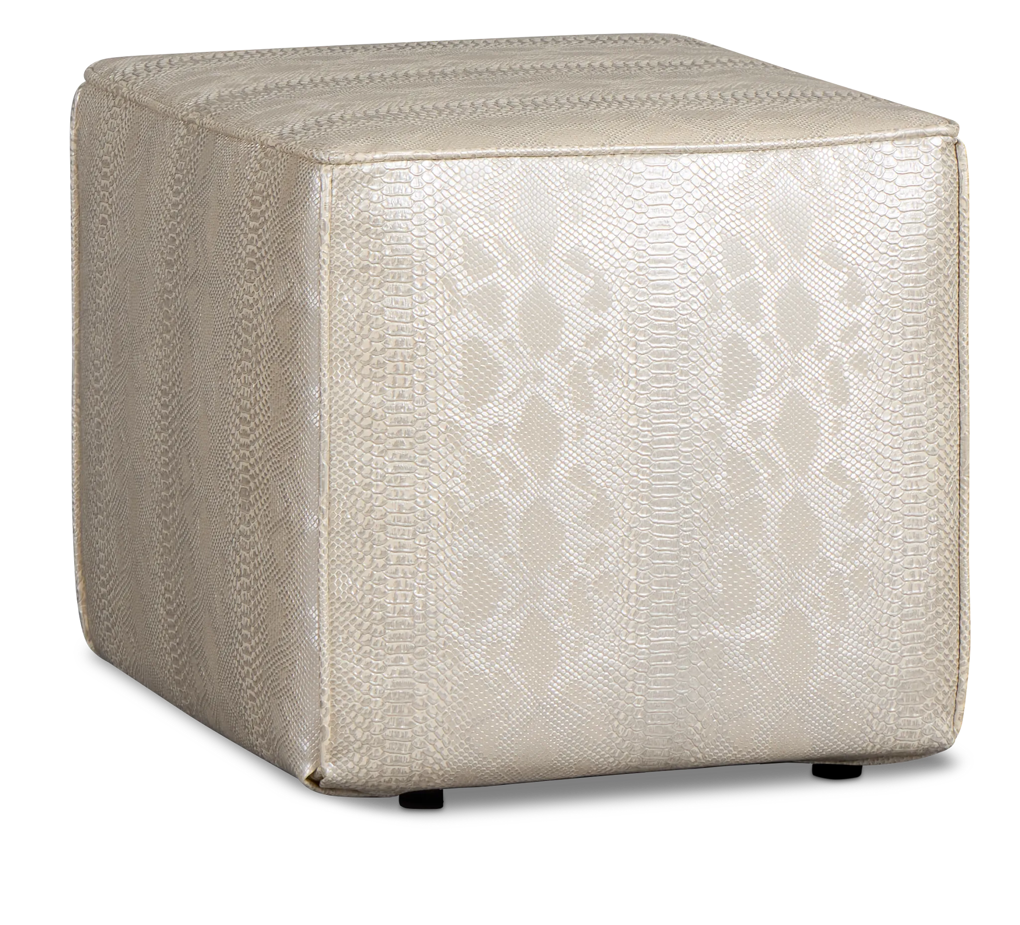 Amazon Ivory Vinyl Accent Pouf