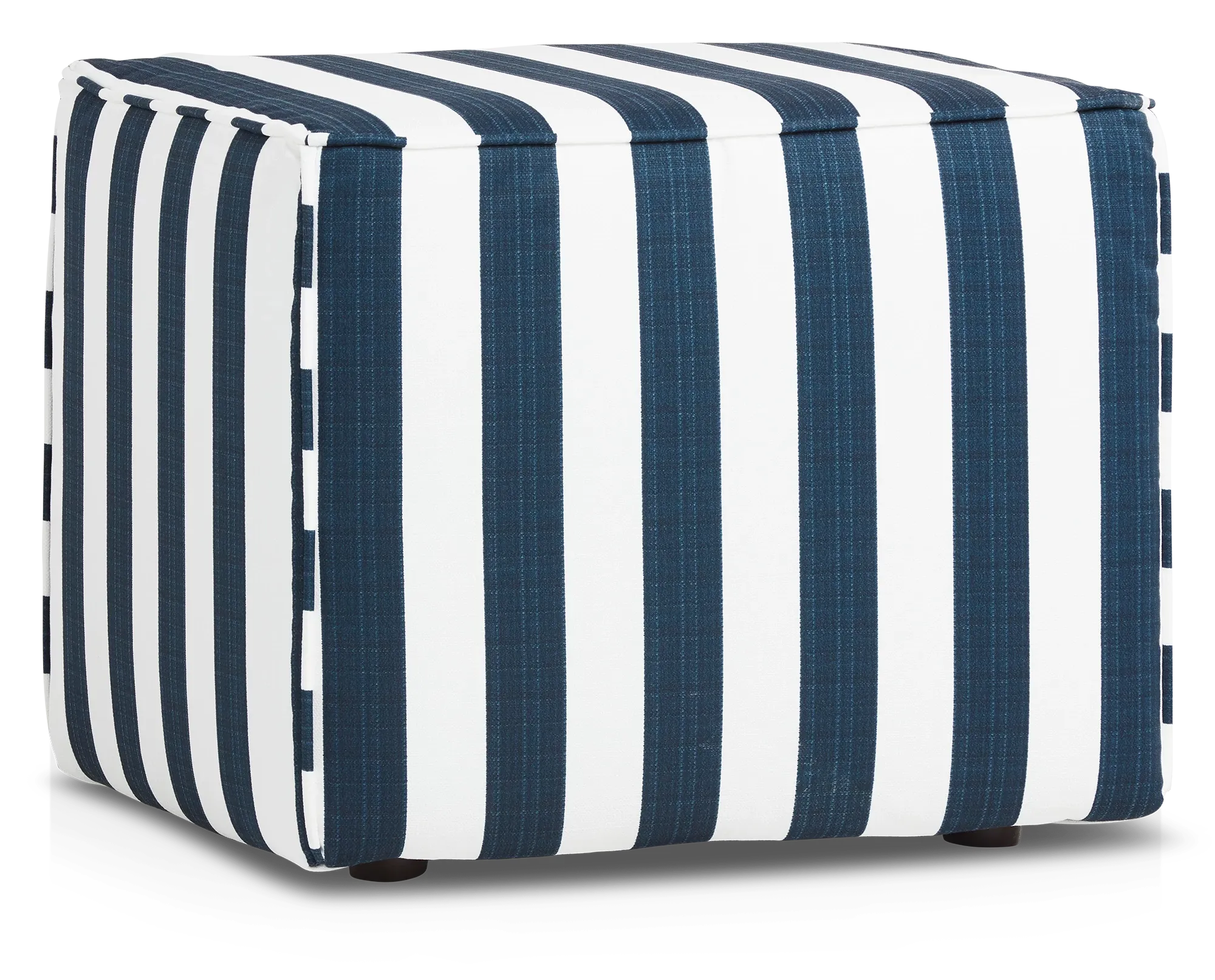 Stripe Blue Stripe Indoor/outdoor Accent Ottoman