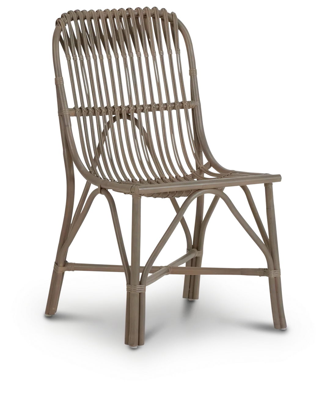 Greenwich Gray Rattan Side Chair