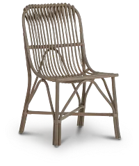 Greenwich Gray Rattan Side Chair