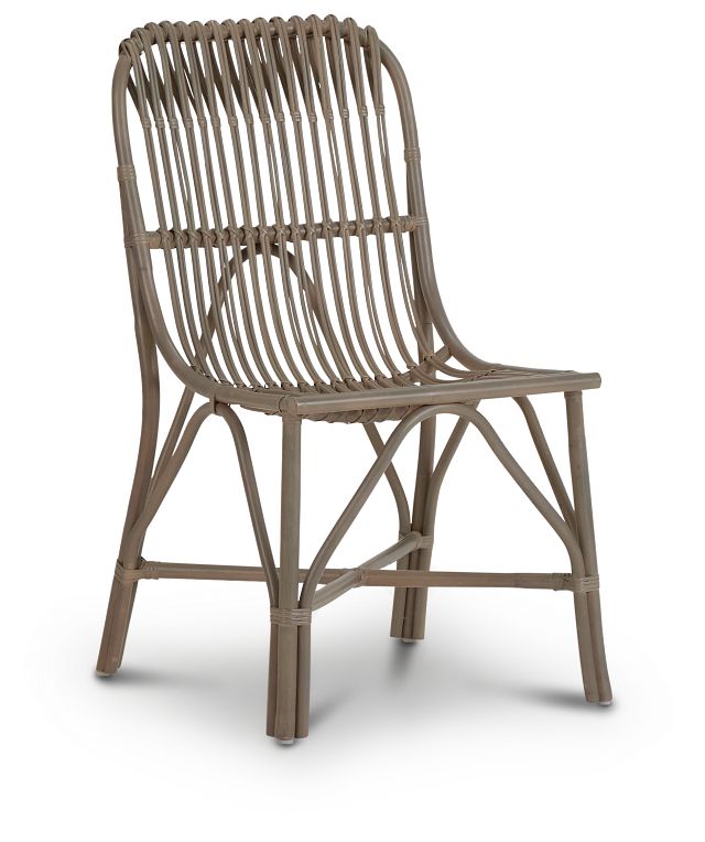 Greenwich Gray Rattan Side Chair