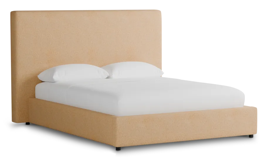 Grayton Merino Taupe 54" Upholstered Platform Bed