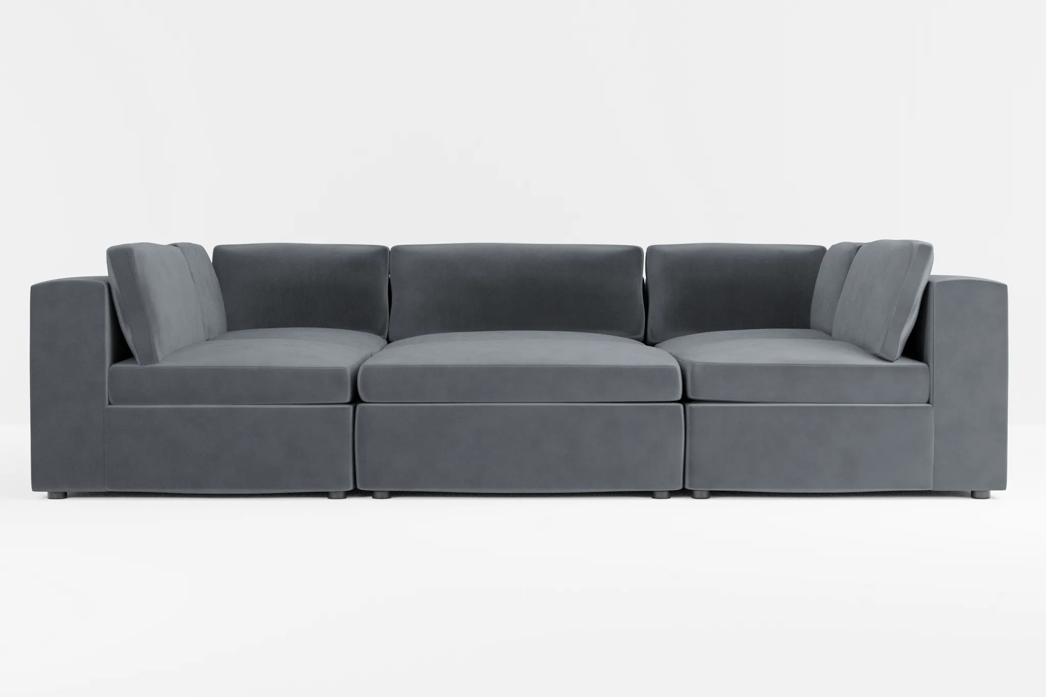 Destin Joya Gray Velvet 6-piece Pit Sectional