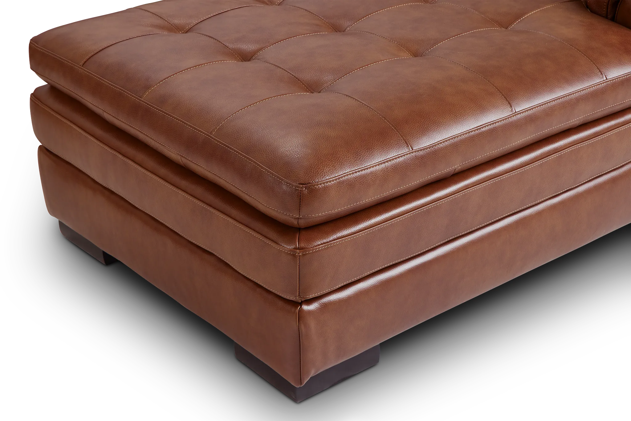 Braden Medium Brown Leather Medium Right Chaise Sectional