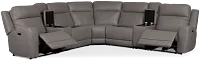 Colton Light Gray Micro Large Dual Power Reclining Two-arm Sectional