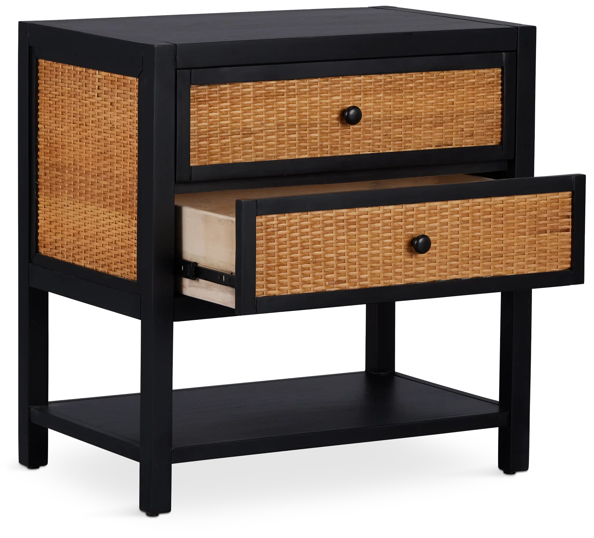 Venice Black Woven Nightstand Venice Black Woven Nightstand