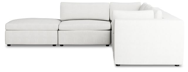 Destin Sutton White Fabric 5pc Bumper Sectional
