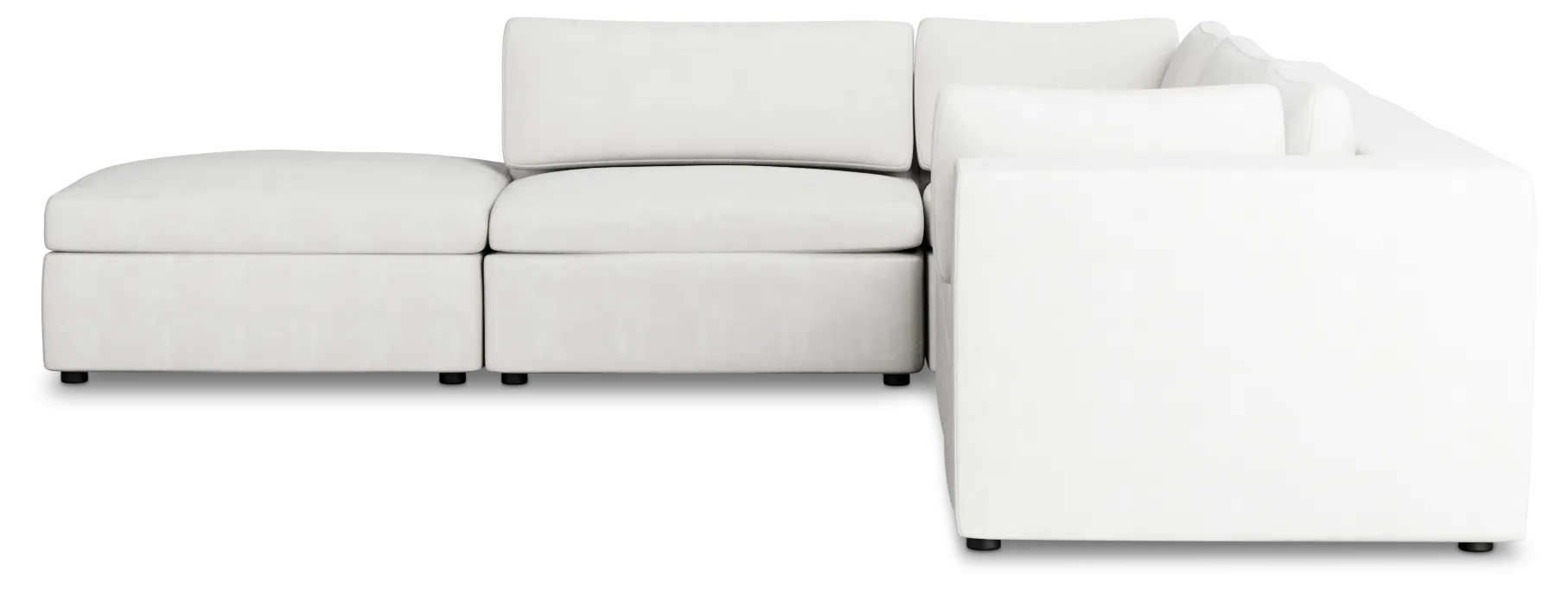 Destin Sutton White Fabric 5pc Bumper Sectional