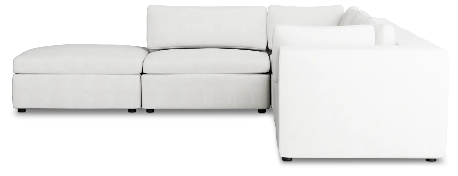 Destin Sutton White Fabric 5pc Bumper Sectional Destin Sutton White Fabric 5pc Bumper Sectional