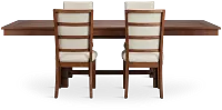 Park City Dark Tone Rectangular Table & 4 Upholstered Chairs
