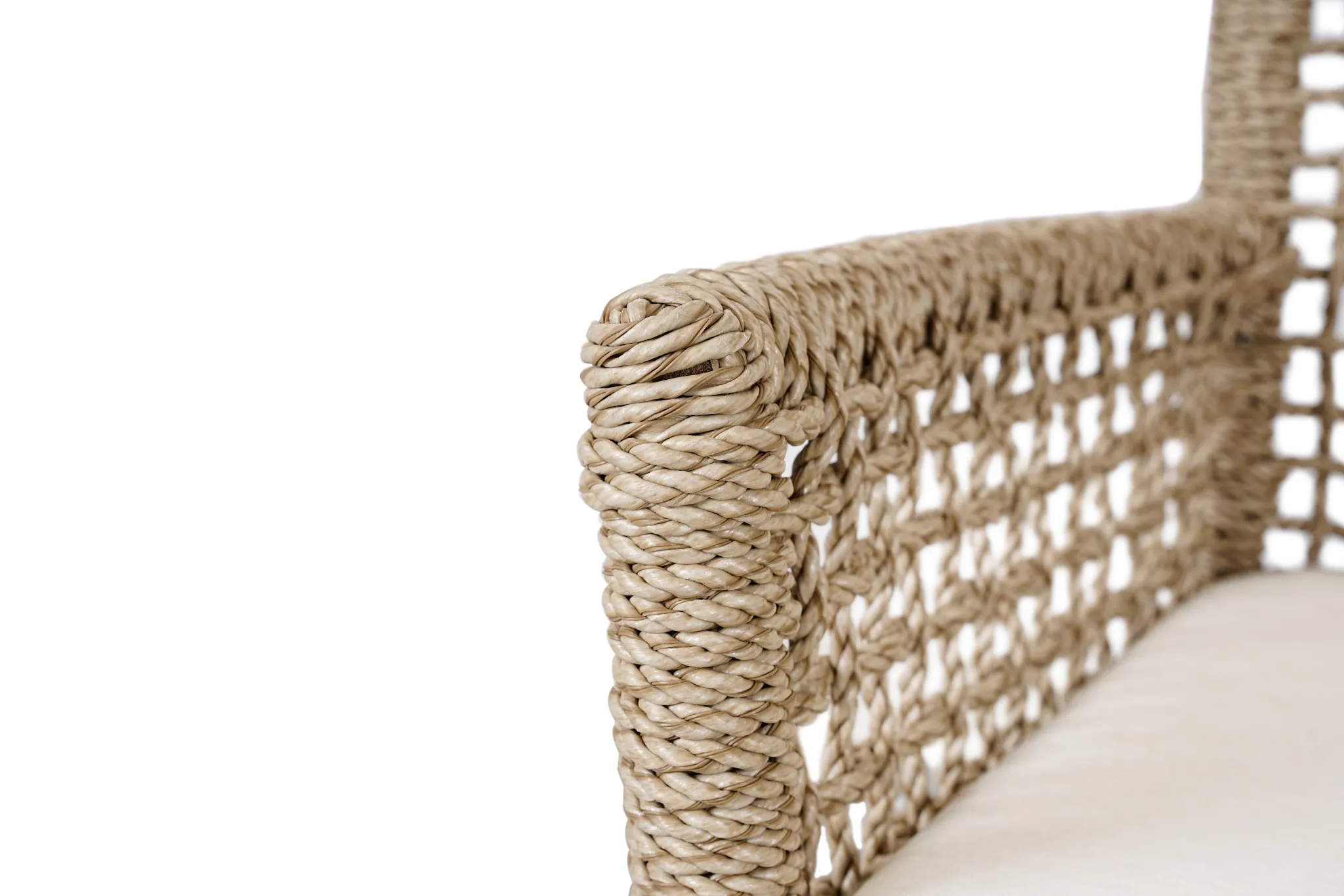 Ryan Light Beige Woven Cushioned Arm Chair