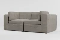 Destin Sea Lane Light Gray Fabric 2-piece Modular Sofa