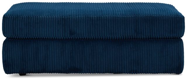 Charlie Dark Blue Fabric Ottoman