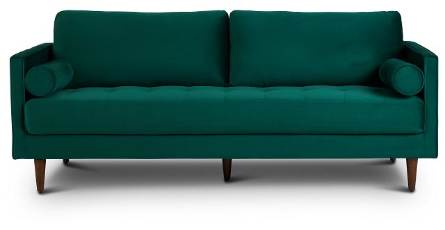 Luna Dark Green Velvet Sofa (1)