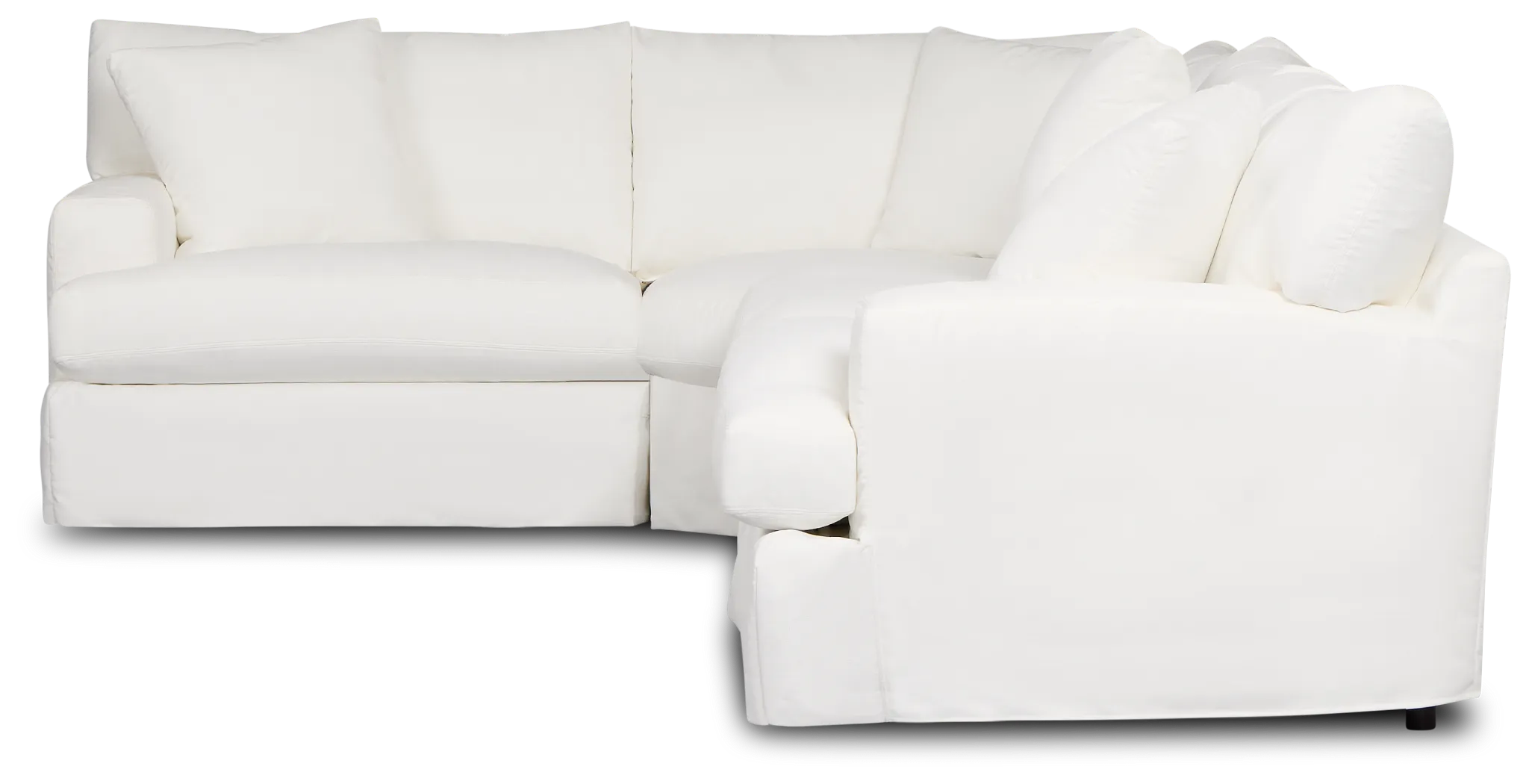 Marren White Fabric Small Two-arm Sectional